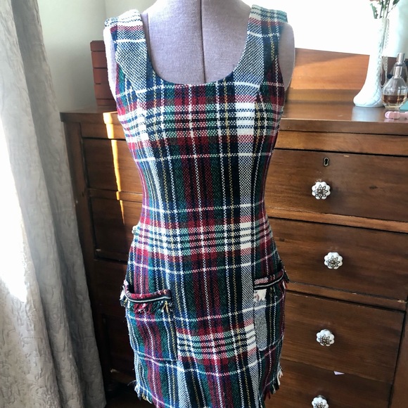 Plaid dress/jumper with zipper details pockets - Picture 1 of 3
